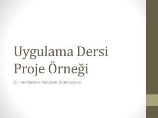 Uygulama Dersi Proje Örneği