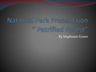 National Park Presentaion “ Petrified Forest”