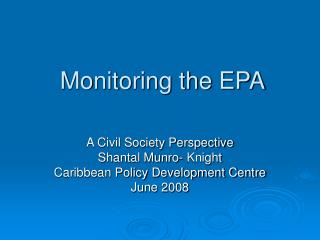 Monitoring the EPA