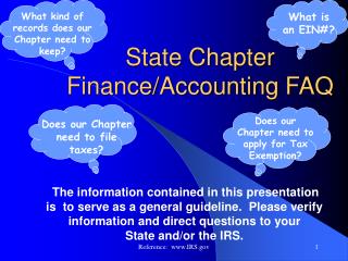 State Chapter Finance/Accounting FAQ