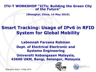 Smart Tracking: Usage of IPv6 in RFID System for Global Mobility