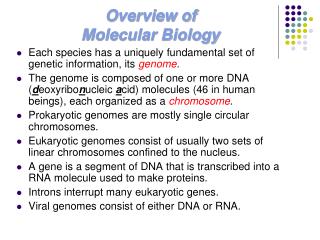 Overview of Molecular Biology