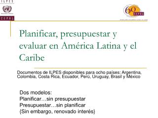 Planificar, presupuestar y evaluar en América Latina y el Caribe