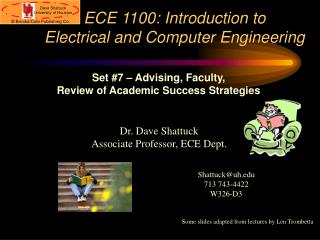 ECE 1100: Introduction to Electrical and Computer Engineering