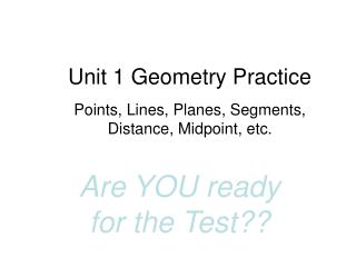 Unit 1 Geometry Practice