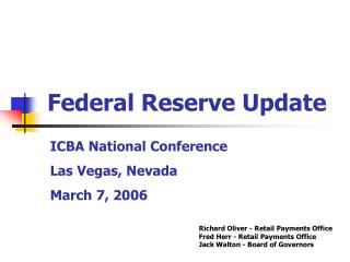 Federal Reserve Update