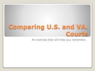 Comparing U.S. and VA. Courts