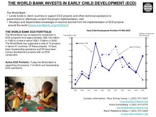 THE WORLD BANK INVESTS IN EARLY CHILD DEVELOPMENT (ECD)