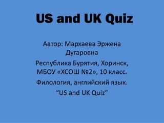 US and UK Quiz