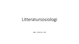 Litteratursosiologi