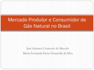 Mercado Produtor e Consumidor de Gás Natural no Brasil