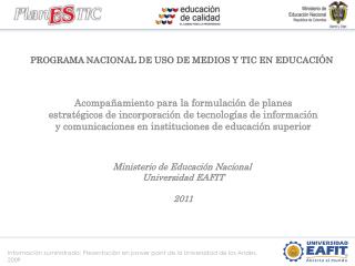 PROGRAMA NACIONAL DE USO DE MEDIOS Y TIC EN EDUCACIÓN