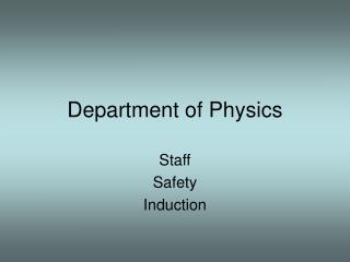 Department of Physics