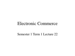 Electronic Commerce