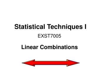 Statistical Techniques I