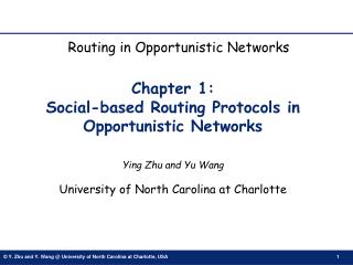 Chapter 1: Social-based Routing Protocols in Opportunistic Networks