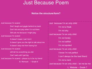 Just Because Poem