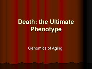 Death: the Ultimate Phenotype