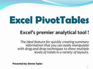 Excel PivotTables