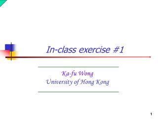 Ka-fu Wong University of Hong Kong