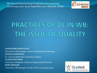 PRACTICES OF DL IN WB: THE ISSUE OF QUALITY