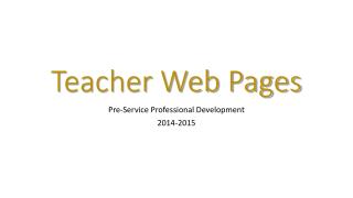 Teacher Web Pages