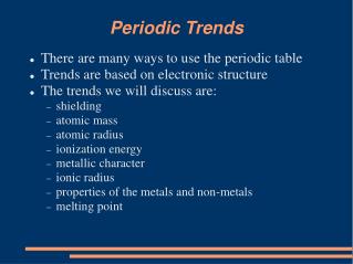 Periodic Trends