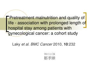 Laky et al. BMC Cancer 2010, 10 :232