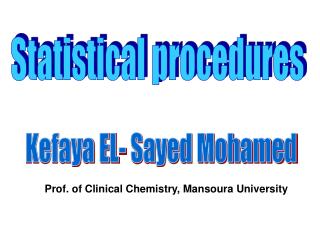 Statistical procedures