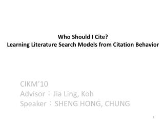 Who Should I Cite? Learning Literature Search Models from Citation Behavior