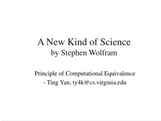 A New Kind of Science by Stephen Wolfram