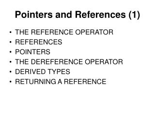 Pointers and References (1)
