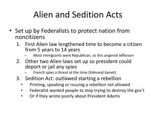 Alien and Sedition Acts