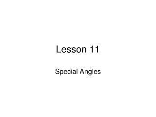 Lesson 11