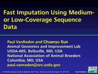 Fast Imputation Using Medium- or Low-Coverage Sequence Data