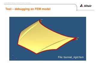 Test – debugging an FEM model