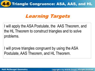 Learning Targets