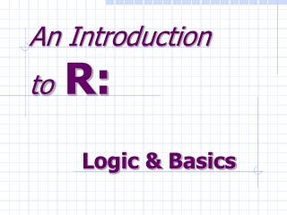 An Introduction to R: