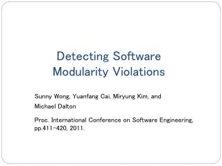 Detecting Software Modularity Violations