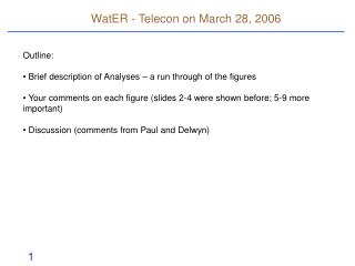 WatER - Telecon on March 28, 2006
