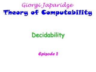 Decidability