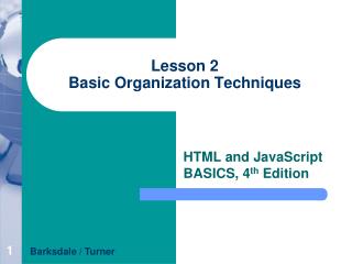 Lesson 2 Basic Organization Techniques