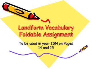 Landform Vocabulary Foldable Assignment