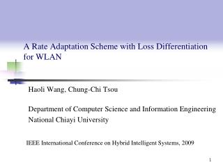 A Rate Adaptation Scheme with Loss Differentiation for WLAN