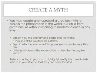 Create a Myth