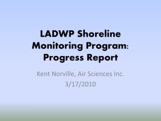 LADWP Shoreline Monitoring Program: Progress Report