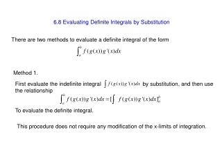 6.8 Evaluating Definite Integrals by Substitution