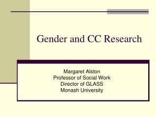 Gender and CC Research