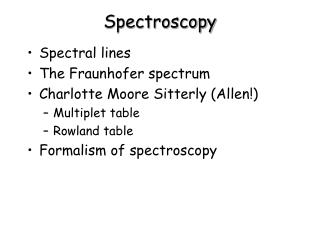 Spectroscopy