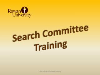 Search Committee Training